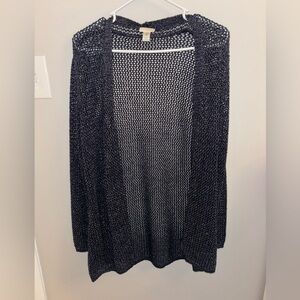 Chico's Charcoal Open Weave Cardigan